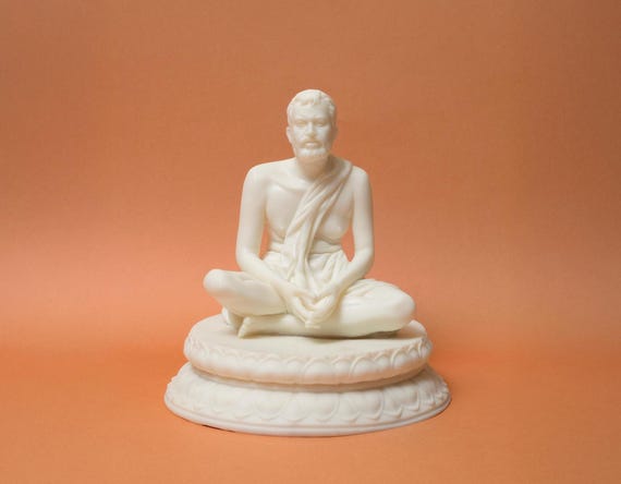 Sri Ramakrishna Marble Powder Statue | Washable Idol | Hindu God Figurine for Home Temple Decor