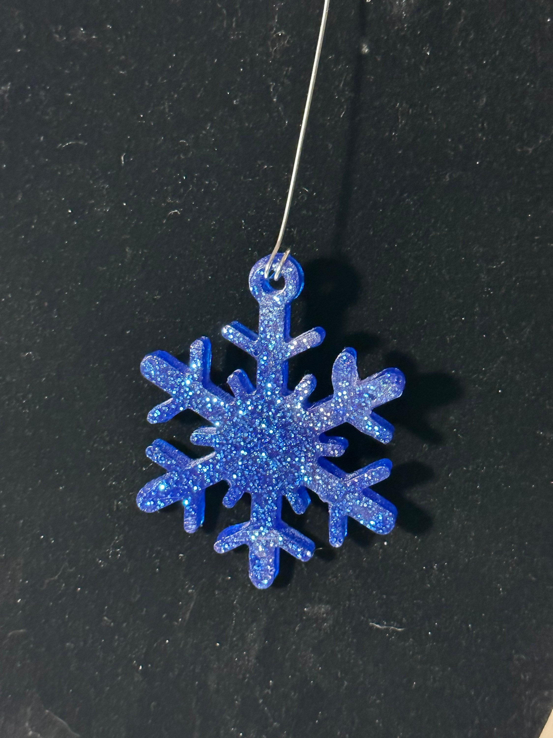 Sparkle Blue Small Snowflake Ornament 
