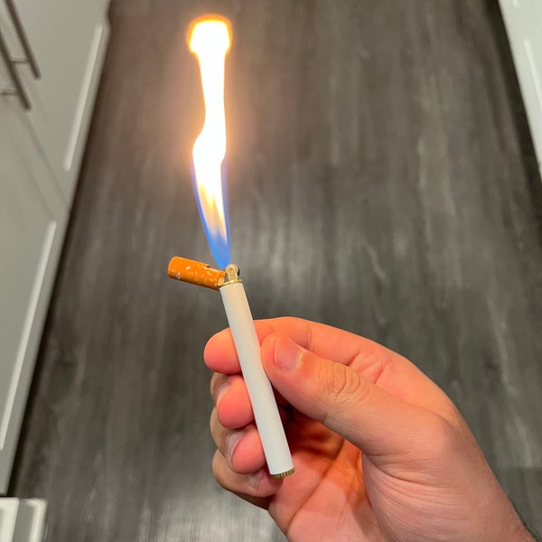 Cigarette Style Lighter | Butane Gas | Cigarette Design | Open Flame | Gift Ideas | Gift for Him | Gift for Her