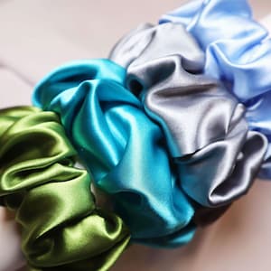 Bridesmaids hair accessories, Gift scrunchies, Satin Scrunchies, WIDE ELASTIC Scrunchies, Scrunchies, Scrunchy, Hair Tie, 90s Fashion