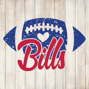 Bills svg Football Distressed Love For Cutting With Cricut, Bills png, Dxf, Eps
