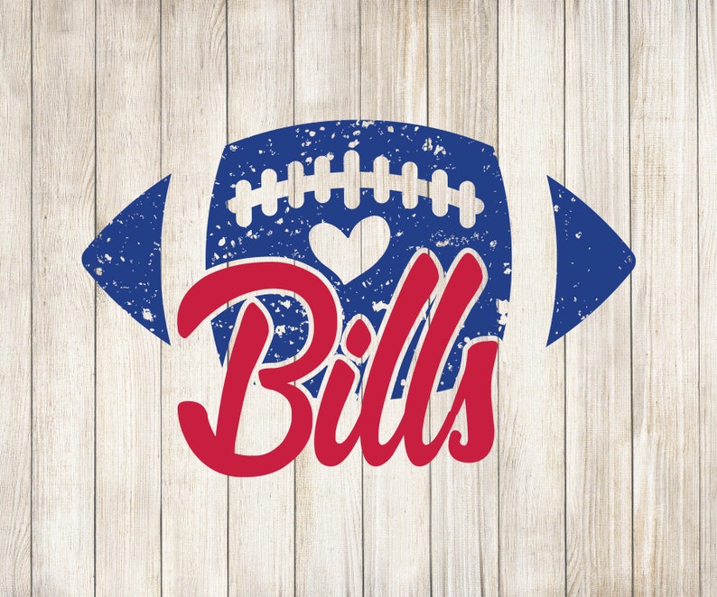 Bills Svg Football Distressed Love for Cutting With Cricut, Bills Png ...
