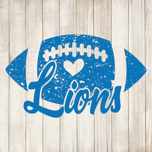 Lions svg Football Distressed Love For Cutting With Cricut, Lions png, Dxf, Eps