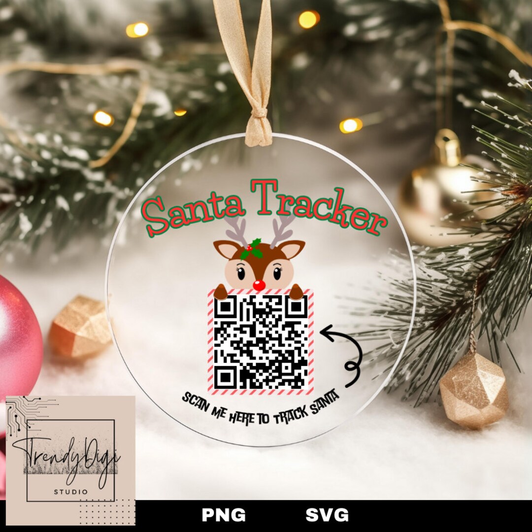 Christmas Santa Tracker Ornament PNG SVG, Christmas Ornament, Santa