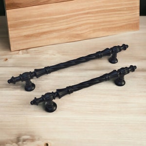 Poignées de placard noires de 3,75 po. 5 po. 6,25 po. Poignées de cuisine noires - Poignées de placard en métal pour tiroir de placard noir mat Poignées de poubelle de cuisine