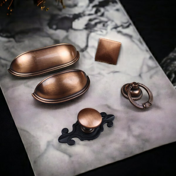 Copper Bowl Series Handles  / copper drawer handles , bowl kitchen Cabinet Handle , copper drawer pulls , cupboard drawer handles