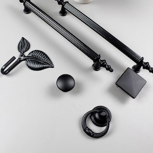 Black series handle / black drawer handles, kitchen handles, black drawer pulls, cupboard drawer handles, knob and long handles