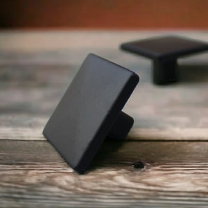Black Cabinet Pulls , Restoration Hardware , Matte Black Bathroom Hardware, 35 mm Square Desing Brass Pull Knobs