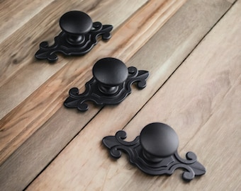 Black Knobs ,Black Cabinet Handles, Dresser Knobs , Modern Drawer Pull , Unique Knobs , Mushroom Knobs , Cabinet Knob , Black Drawer Pulls