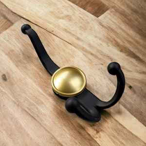 Matte Black Wall Hooks , Brass Metal Towel Rack , Hidden Screw Decorative Coat Hooks , Big and Small Bathroom Towel Rack