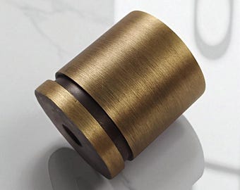 Solid Brass Cabinet Knob – 25mm Diameter Minimalist Drawer Pull – Handmade Gold Hardware