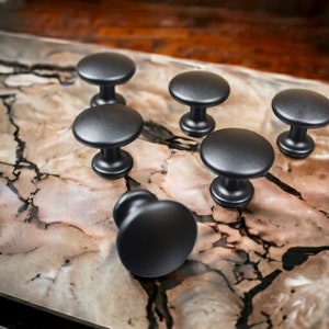 Black Cabinet Knobs / Black drawer pulls / Matte Black Drawer Knobs / Kitchen Knobs / Round Design 25mm (0.98 inches) Metal Handle