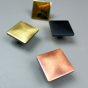 Square Handle  / Black gold copper brass antique Handle , kitchen handles, brass ring drawer pulls, cupboard drawer handles