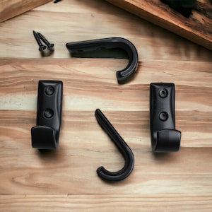 Black Hooks , Black Metal Small Hooks , Modern Coat Hook, Purse and Towel Holder , Entryway Coat Hooks , Bathroom Towel Rack