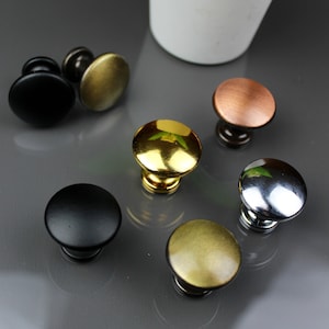 Pilzgriff / Schwarz, Gold, Kupfer, Messing antik und Chromgriff, Küchengriffe, Schrankschubladengriffe