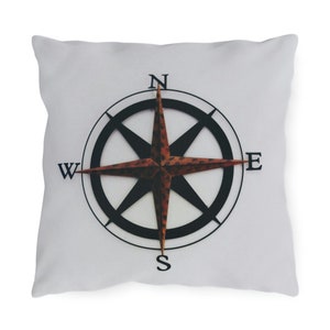 Nautical Compass Outdoor Pillow