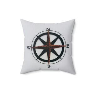 Nautical Compass Spun Polyester Square Pillow