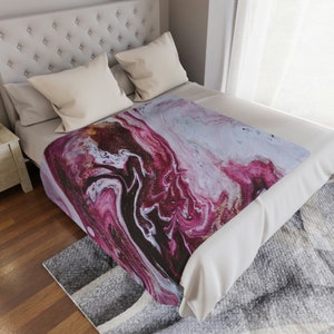 Minky Blanket Marble Pink