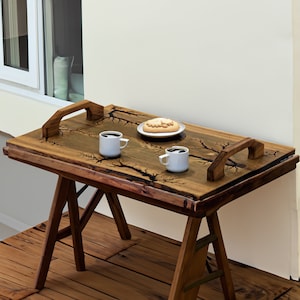 Serving Tray, Wooden Tray, Made from Walnut Wood and Natural Retro Art, Decorative Tray, Vale Tray, Retro Decor,