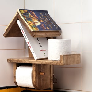 Toilet Paper Holder, Wood Toilet Paper Holder Stand,  Toilet Paper Holders,  Unique Bathroom Storage, Bathroom Accessories,