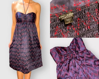 Vintage Betsey Johnson 100% Silk Halter Dress- Size 2