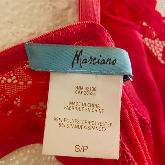 Vintage Marciano guess Red Beaded Lace Body con Dress Size Small