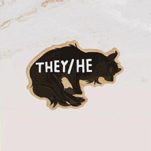 Wolfs-Pronomen-Pin (Sie/Er)! | Therian, Furry, Wildtiere, Natur