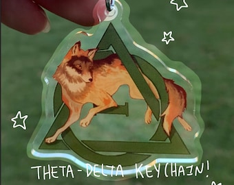Theta Delta Coyote Wolf Therian Acrylic Keychain