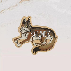 Wolfs-Pronomen-Pin (Sie/Ihr)! | Therian, Furry, Wildtiere, Natur