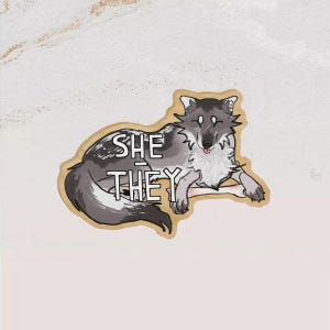 Wolfs-Pronomen-Pin (Sie/Ihre)! | Therian, Furry, Wildtiere, Natur