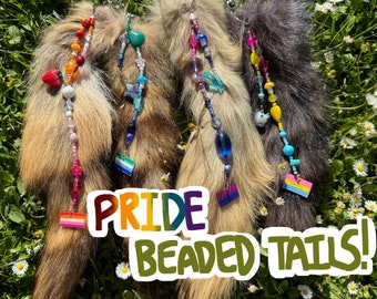 Pride-themed Beaded Tails! Therians furries ethical real fur