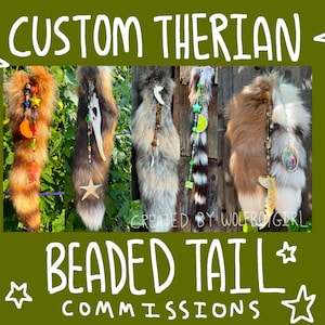 Custom Beaded Tail Keychain for Therians, Furries, Cosplay, Alternative, Accessory