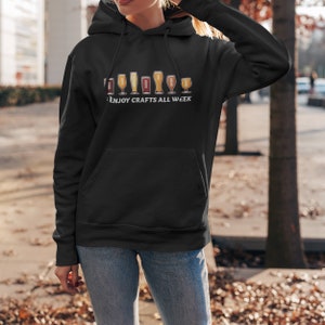 I Do Crafts Hoodie, Home Brew Sweater, Craft Beer, Funny Gift, , Good Beer, IPA, Lager, Unisex Hooded Black Sweatshirt
