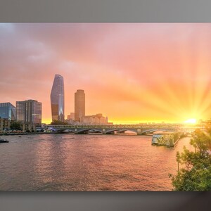 River Thames Southwark Bridge During Sunset London Landscape