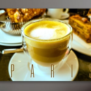 Yummy Hot Mocha Latte Luxury Pastry Cafe Paris France Wall Art