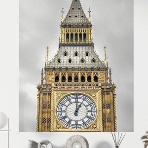 Big Ben the Great Clock of the Palace of Westminster in Closeup