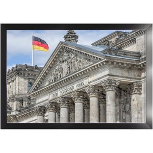 Bargain Frames | Stonework Detail And Pillars Of German Parliament Facade In Berlin