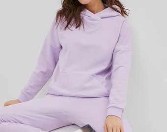 Hoodie Sewing Pattern PDF | Womens Kangaroo Pocket Pullover Hoodie | Hood with Cuffs | UK6-26 | EU34-54 | US2-22
