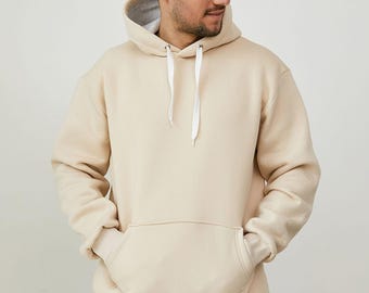 Mens Hoodie Sewing Pattern PDF | Kangaroo Pocket Pullover Hoodie | Drawstring Hood with Rib Cuffs | XS-6XL