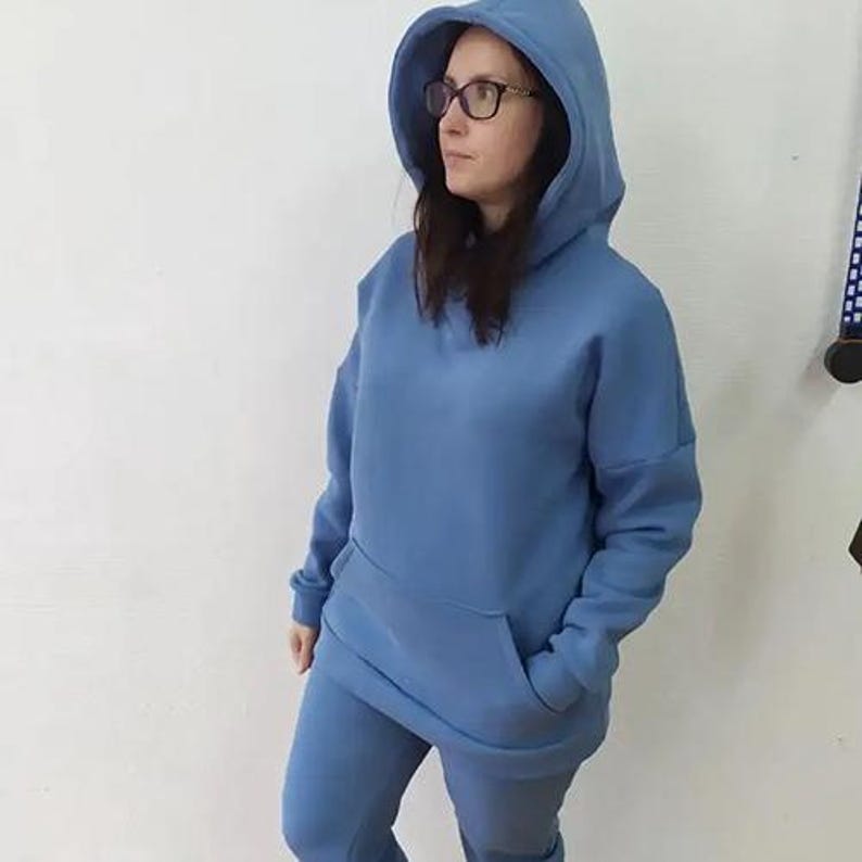 Hoodie Sewing Pattern PDF | Womens Kangaroo Pocket Pullover Hoodie | Hood with Cuffs | UK6-26 | EU34-54 | US2-22 image 14