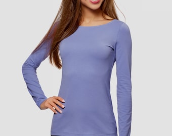 Long-sleeve pattern. Classic fitted long-sleeve sewing digital PDF pattern, sizes UK6-24, EU 34-52, US2-20.