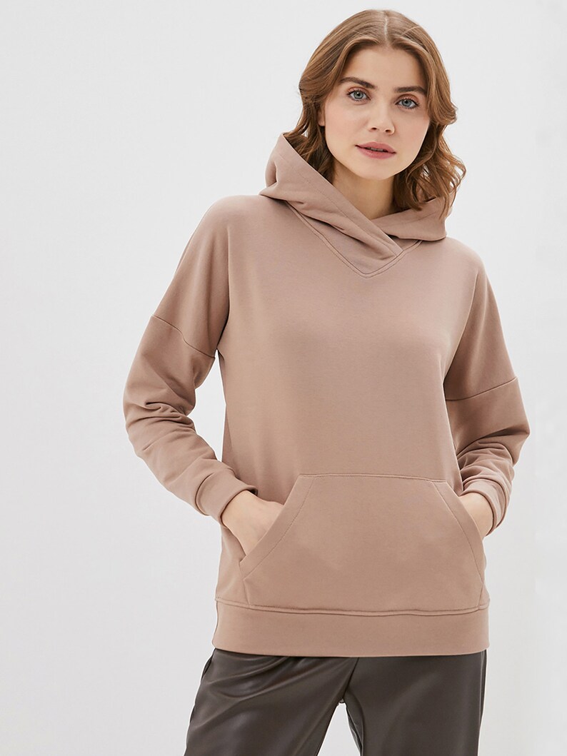 Hoodie Sewing Pattern PDF | Womens Kangaroo Pocket Pullover Hoodie | Hood with Cuffs | UK6-26 | EU34-54 | US2-22 image 10