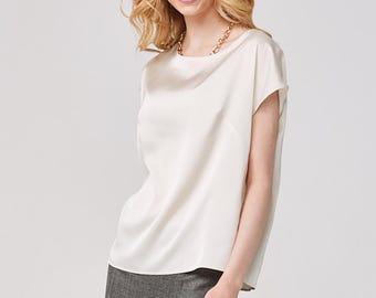 Top Sewing Pattern PDF | Womens Basic Round Neck Top | Bias Bound Neckline with Side Bust Darts | UK6-26 | EU34-54 | US2-22