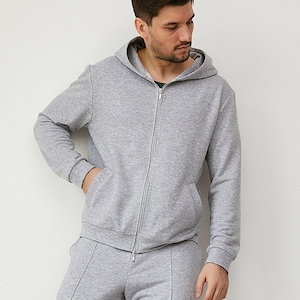 Mens Zip Up Hoodie Sewing Pattern PDF | Welt Pocket Double Hood | Set-In Sleeves with Cuffs | XS-6XL