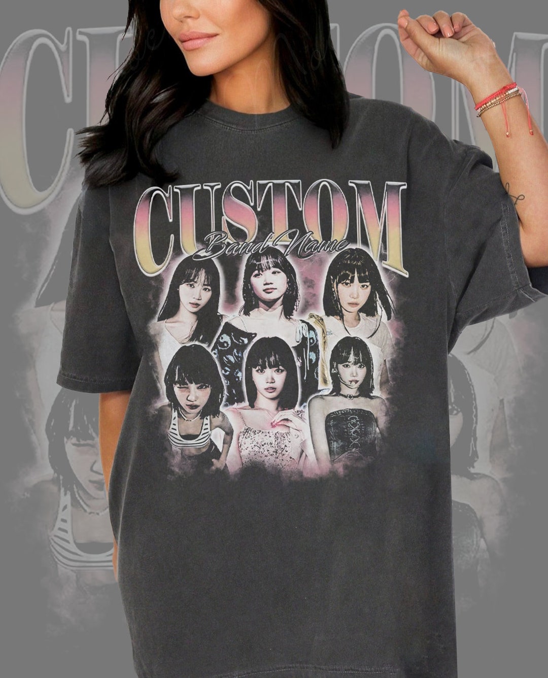 Custom Bootleg Kpop Idol Tee, Personalized Photo Shirt, Custom Idol Own ...