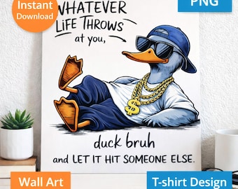 Funny Duck Bruh Quote PNG | Sarcastic Meme Art (Digital Download)