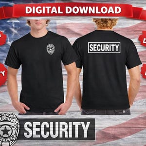 Sicherheitsoffizier Badge & Text Aufkleber Set | Uniform Vinyl Aufkleber (Digitaler Download)