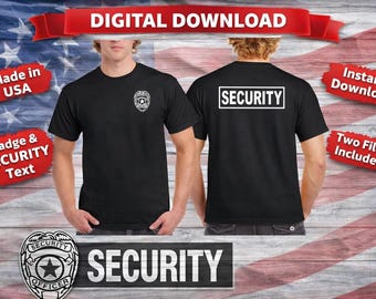 Security Officer Badge & Text Decal Set | Uniform Vinyl Decals (Digital Download)