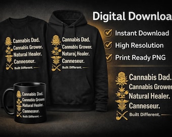 Cannabis Dad PNG, Funny Stoner Dad Shirt Design, Weed Grower Graphic, 420 Dad Gift, Print Ready PNG, Hoodie Mug Design