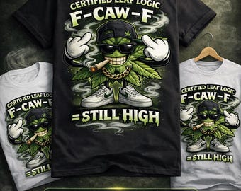 Cannabis Leaf T-Shirt Design PNG | Funny Stoner Shirt Graphic | Streetwear Weed Design | 420 Merch Print File | Instant Download